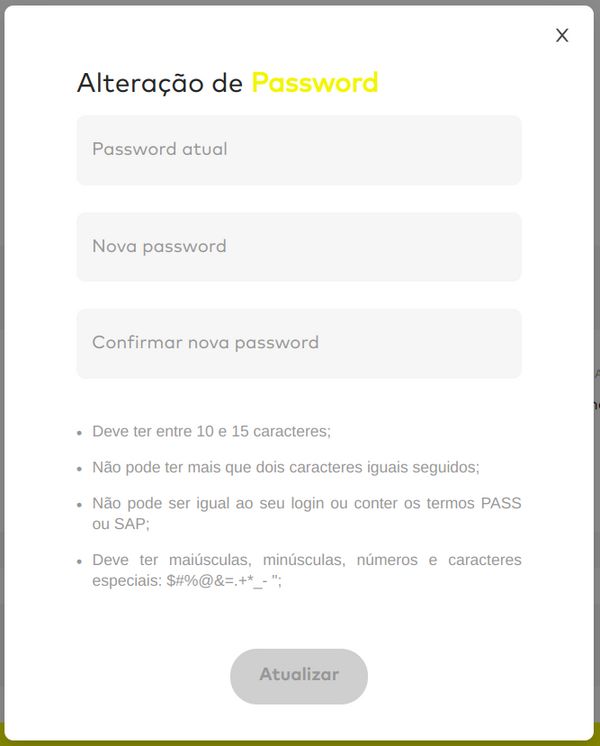 E-Redes bad password rule screenshot