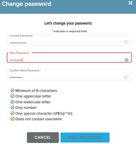 CENLAR bad password rule screenshot