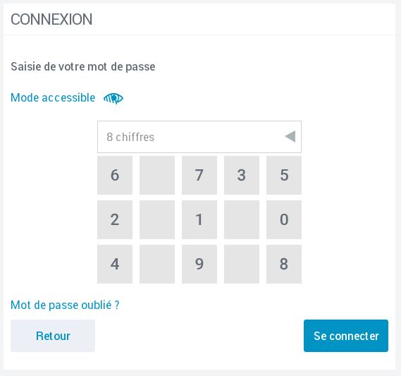 CAF (French Family Allowance Fund) bad password rule screenshot