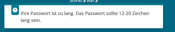 Entwickler.de bad password rule screenshot