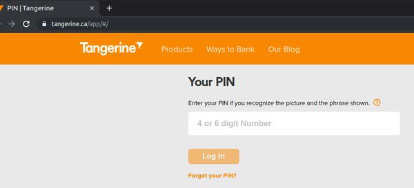 Tangerine bad password rule screenshot