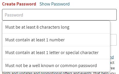 Ancestry bad password rule screenshot