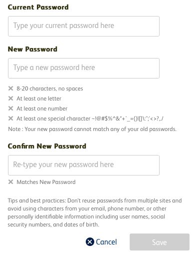 SunTrust bad password rule screenshot