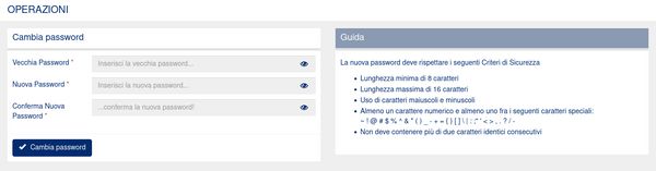 SielteID bad password rule screenshot